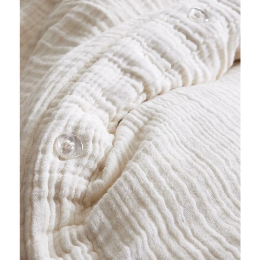 QUINCE Organic Airy Gauze Duvet Cover ONLY Undyed KING NO SHAMS NEW - Picture 2 of 5